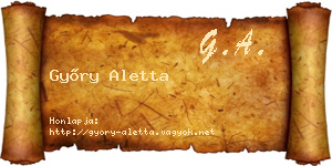 Győry Aletta névjegykártya